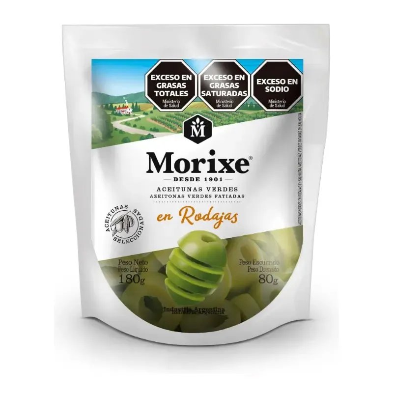 Aceituna Verde en Rodajas MORIXE Doypack 180 gr