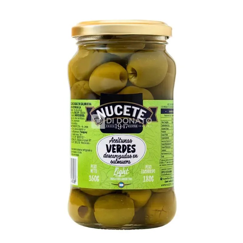 Aceituna Verde Descarozada Light NUCETE Frasco 180 gr
