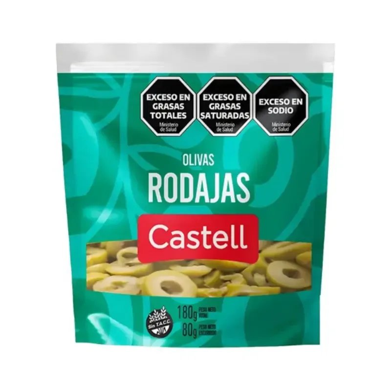Aceituna Verde Rodajas CASTELL Doypack 70 gr