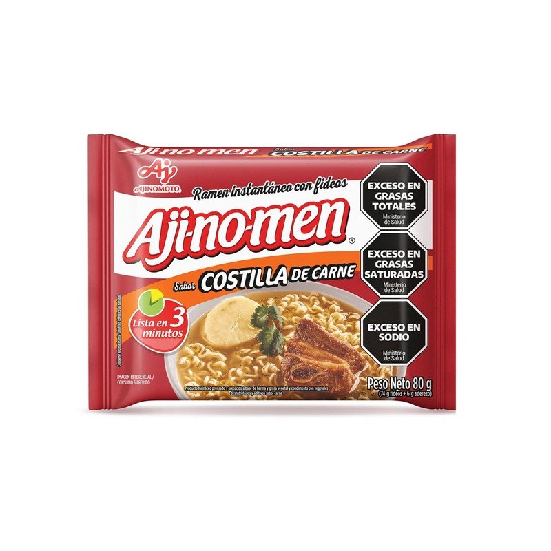 Ramen De Costilla De Carne Aji-No-Men Ajinomoto 80 G | DiDonato