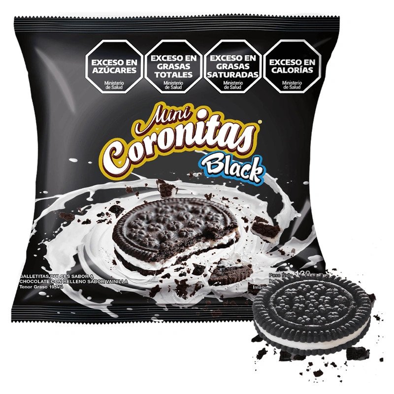 Mini Coronitas Black Rellenas De Vainilla Fachitas 140 G | DiDonato