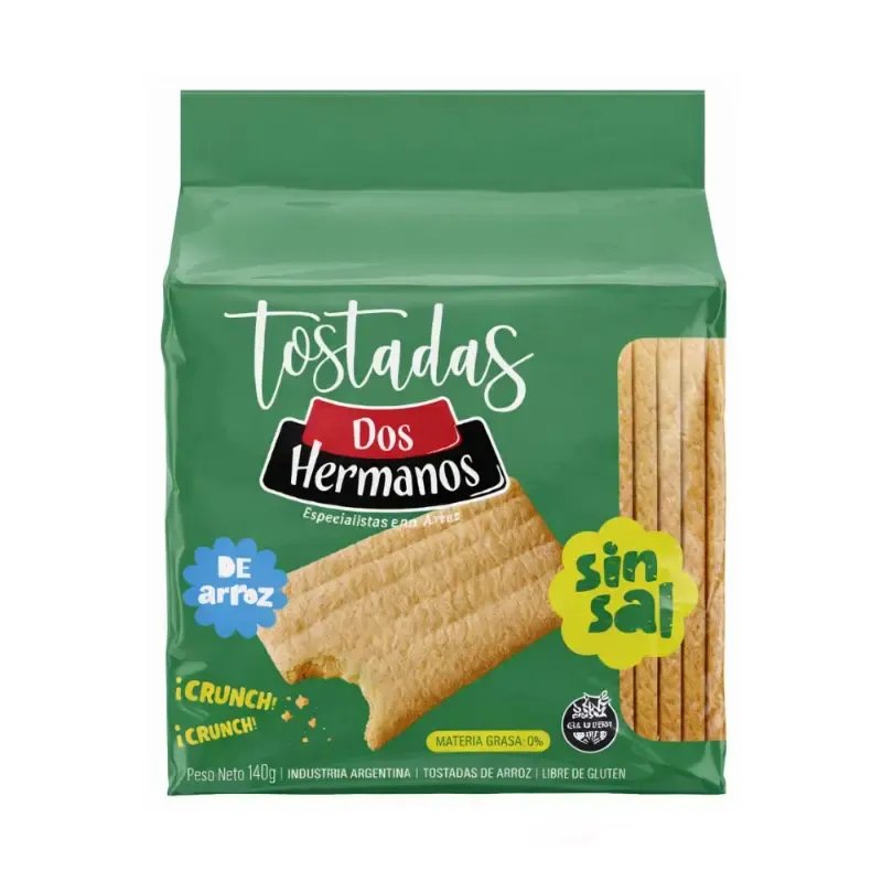 Tostada de Arroz sin Sal DOS HERMANOS 140 gr