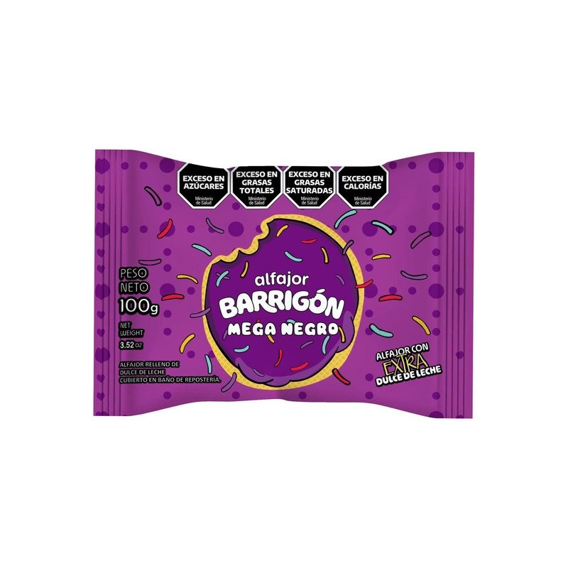 Alfajor Mega Negro Barrigón 100 G | DiDonato