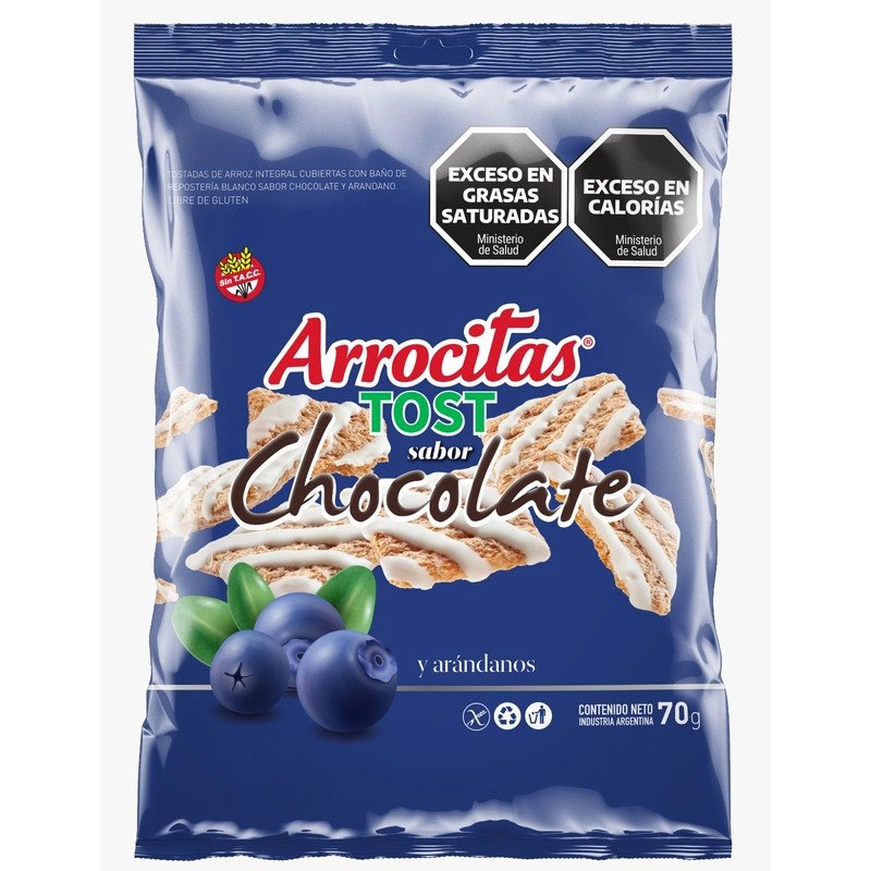 Tostadas De Arroz Con Chocolate Blanco Y Arándanos Arrocitas Tost 70 G | DiDonato