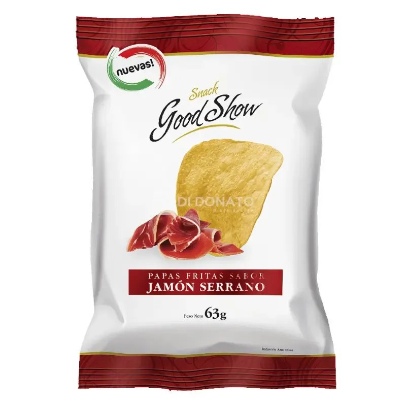 Papas Fritas Jamon 53 gr GOODSHOW Caja Exhibidora