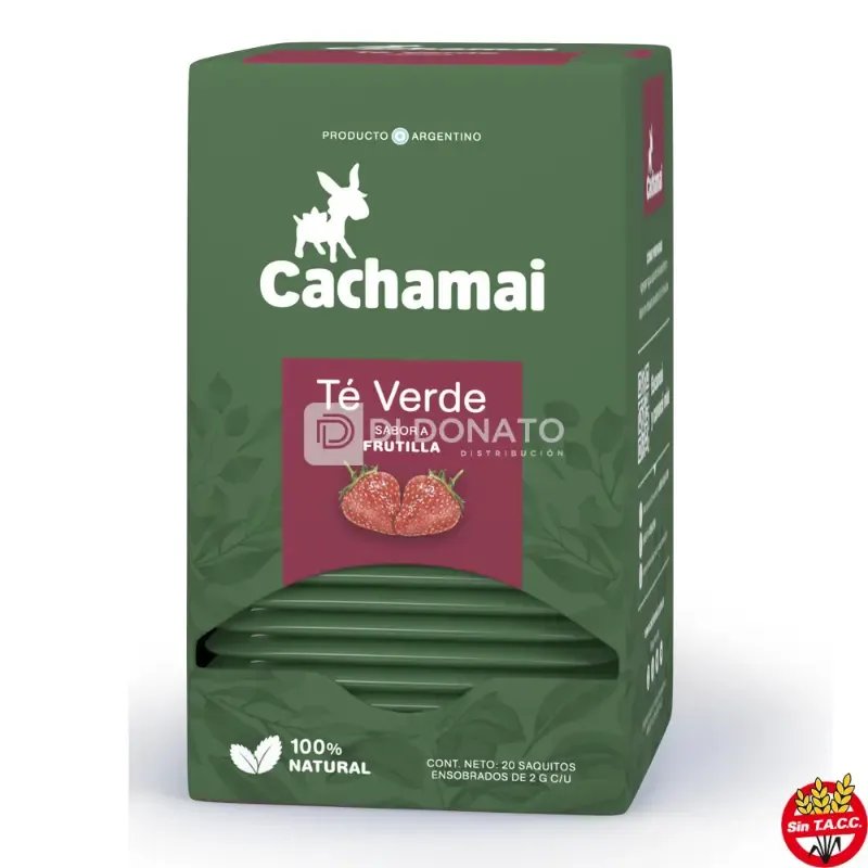 Té Verde-frutilla CACHAMAI 20 saq