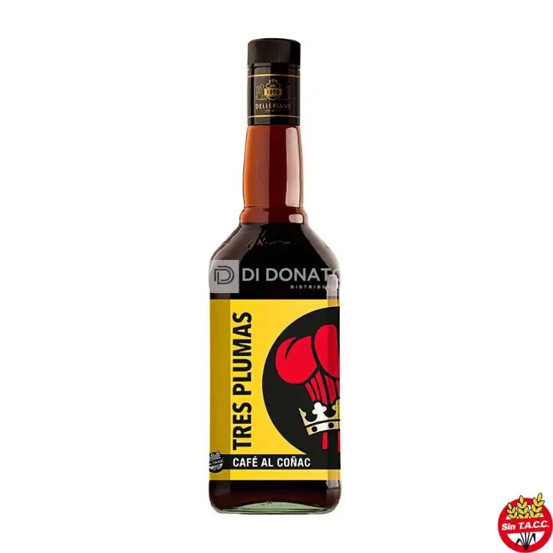Licor Café al Cognac TRES PLUMAS 750 cc