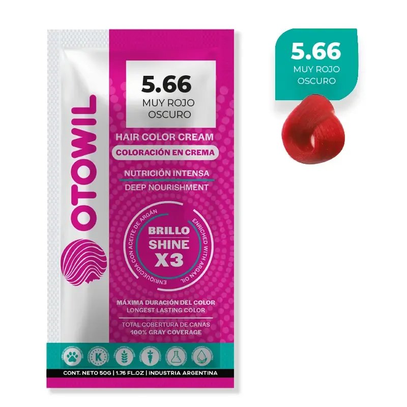 Coloración Crema 5.66 Muy Rojo Oscuro OTOWIL