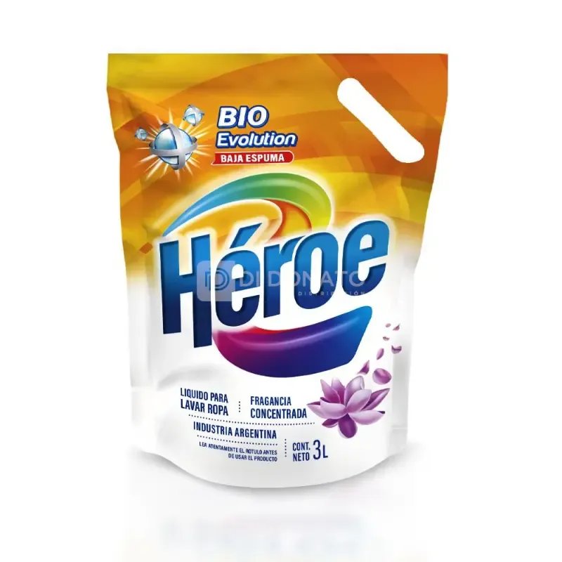 Jabón Líquido para Ropa BIOEVOLUTION HEROE Doypack 3 L